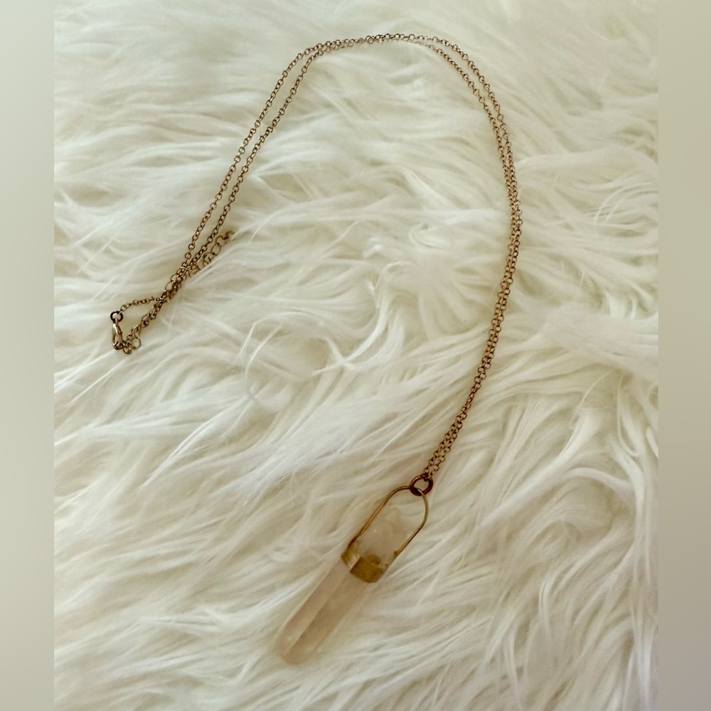 Faux Crystal Gem Drop Necklace